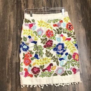 Anthropologie embroidered skirt